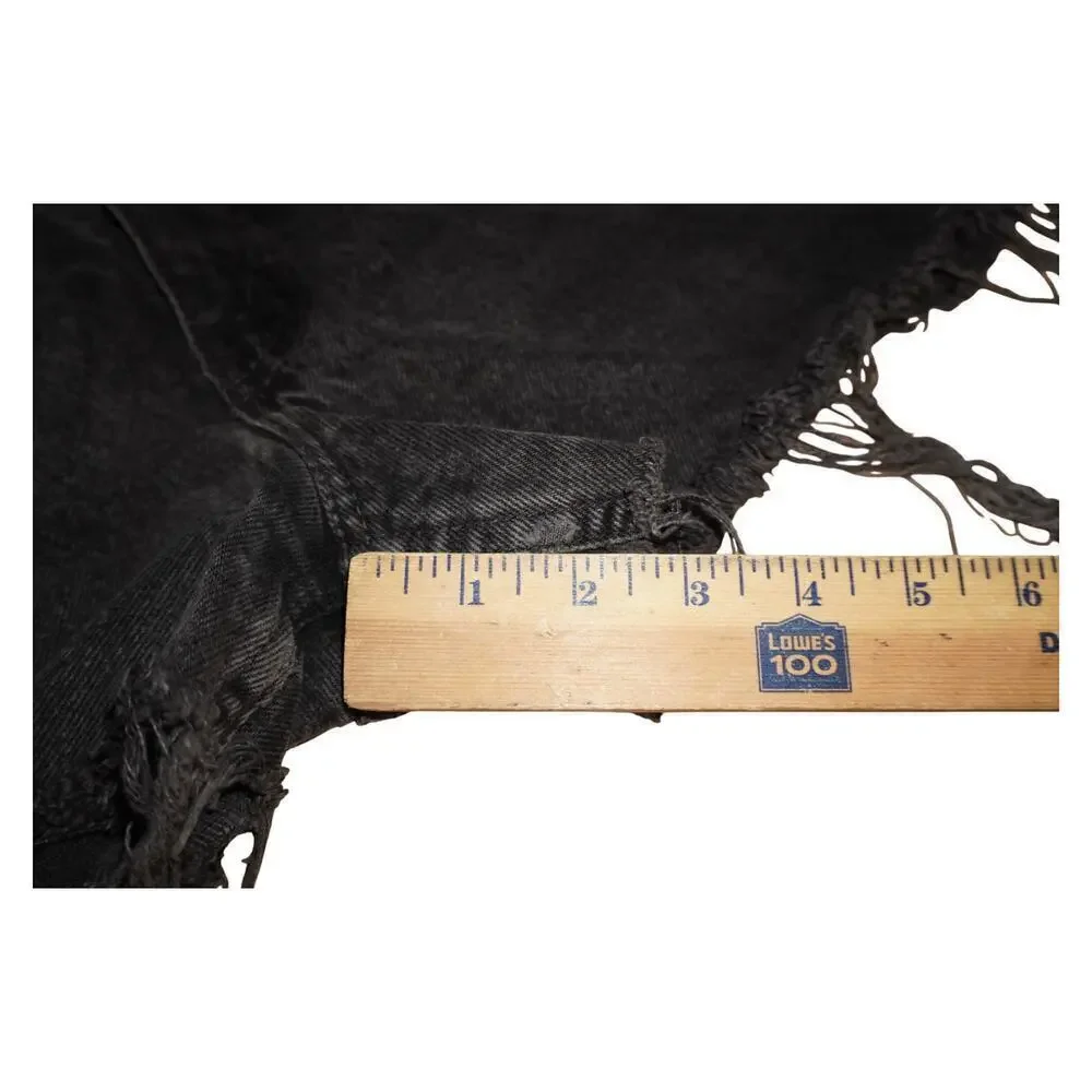 Vintage Levi's 851 Black Cutoff Shorts Made USA Orange Tab Frayed Raw Hem W28